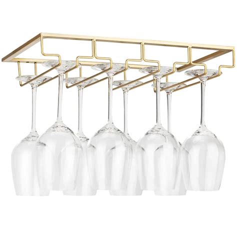 Wine Glass Rack Under Cabinet Bartender Stemware Holder Metal Wine Glass Organizer Glasses