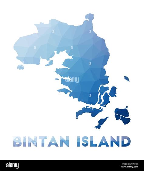 Low poly map of Bintan Island. Bintan Island polygonal map. Technology ...