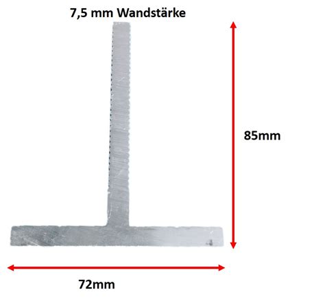 T Winkel Alu Extra Stabil 85x72x7 5mm Solar PV Aluwinkel 96447