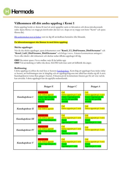 Kemkem 01 U2 190528 Intruktion Välkommen till ditt andra uppdrag i