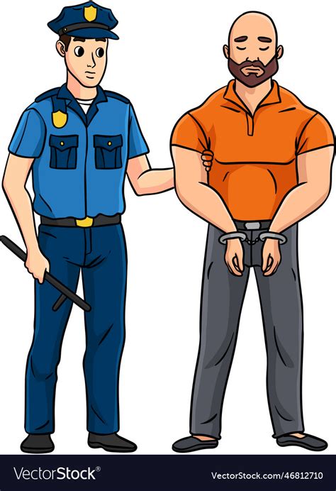 Corrections officer cartoon colored clipart Vector Image