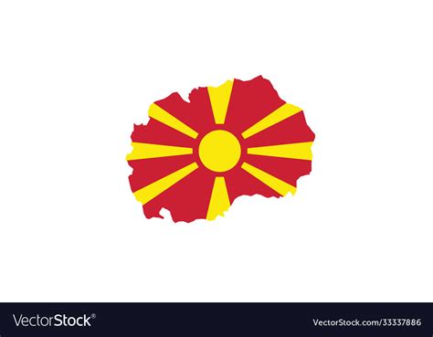 North Macedonia Flag Map Royalty Free Vector Image