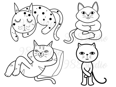 Gatos Svg Doodle Gato Png Gatos Clip Art Arte De Gato Gordo Gato