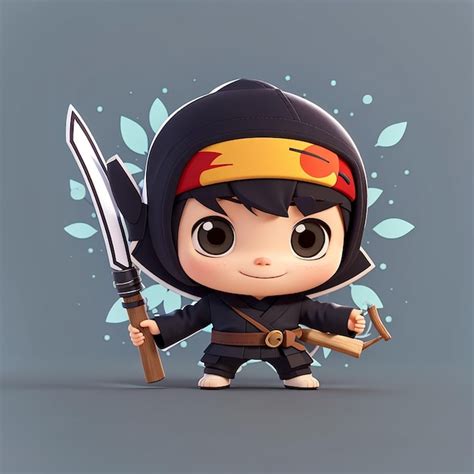 Lindo Dibujo De Ninja Shuriken Con Palo Dibujos Animados Icono