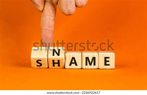 Name Shame Symbol Businessman Turns Wooden Stock Photo