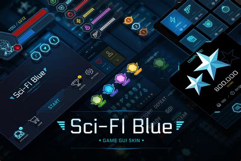 GUI Kit SciFi Blue 2D GUI Unity Asset Store