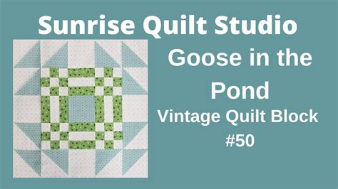 Goose In The Pond Vintage Quilt Block Youtube