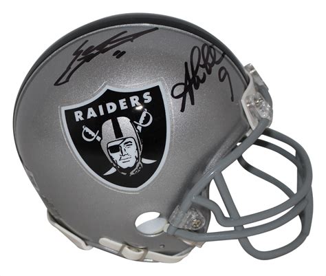 Sebastian Janikowski & Shane Lechler Signed Raiders Mini Helmet BAS ...