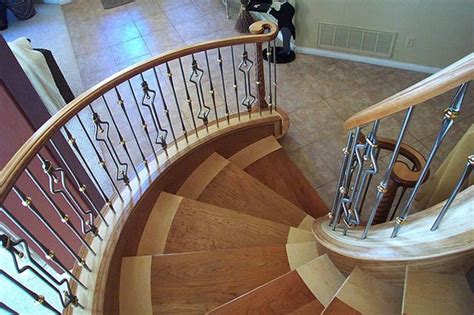 Wood Railing With Wrought Iron Balusters Classique Escalier Salt