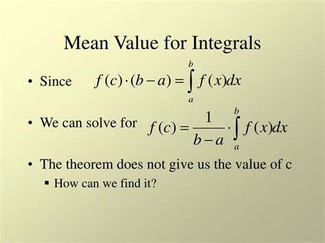 Ppt Mean Value Theorem For Integrals Powerpoint Presentation Free