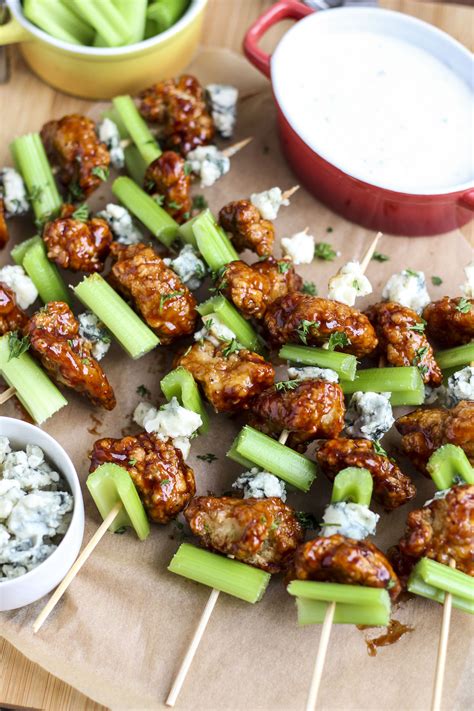 Crispy Bbq Chicken Bites Tossed In Sweet Bbq Sauce Tangy Blue Cheese Crumbles And Crunchy