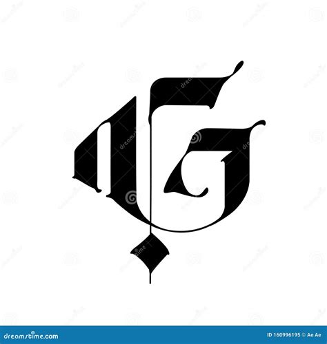 Letter G In The Gothic Style Vector Alphabet The Symbol Is Isolated