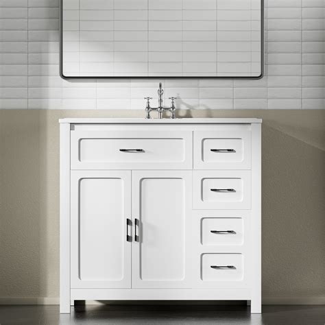 Winston Porter Tenley Single Freestanding White Bathroom Vanity