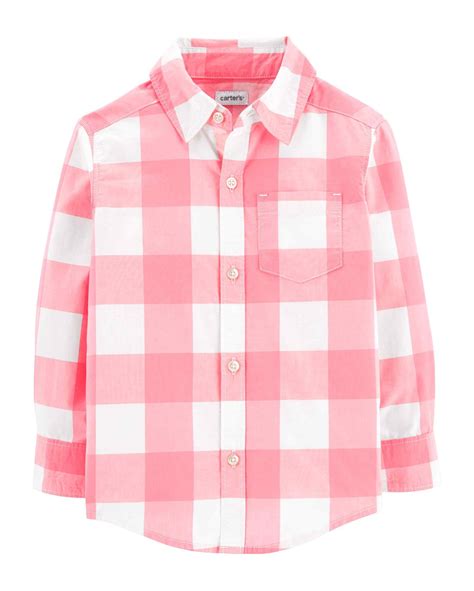 Camisa Infantil Carter S Xadrez Rosa Branco Tam A Carter S Oficial