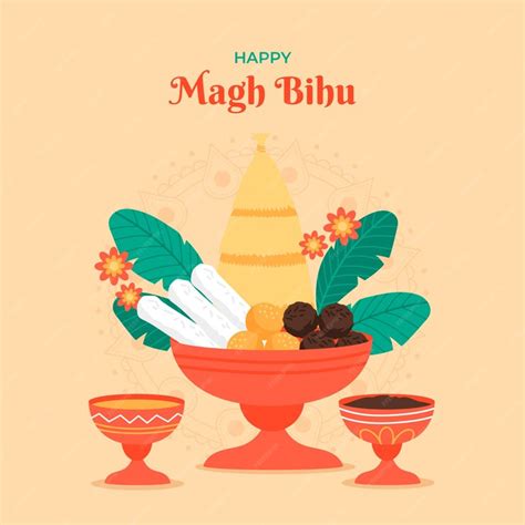 Free Vector | Flat magh bihu illustration