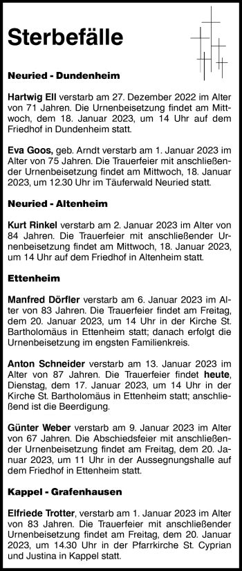 Traueranzeigen Von Sterbef Lle Vom Schwarzw Lder Bote Trauer