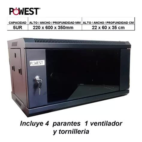 Gabinete Cerrado Compacto Rack 5ur Pared Con Puerta Powest MercadoLibre