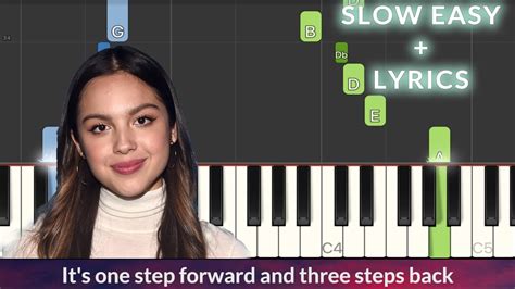 Olivia Rodrigo 1 Step Forward 3 Steps Back SLOW EASY Piano Tutorial