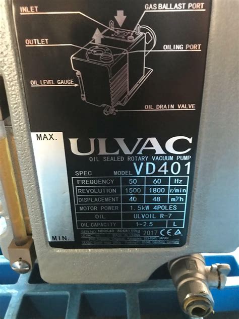 Ulvac VD401 Oil Sealed Rotary Vacuum Pump Lagpat