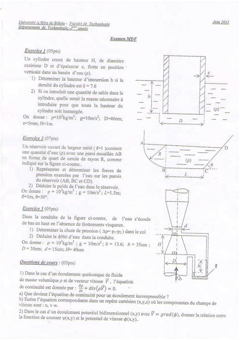 Solution M Canique Des Fluides Examens Studypool