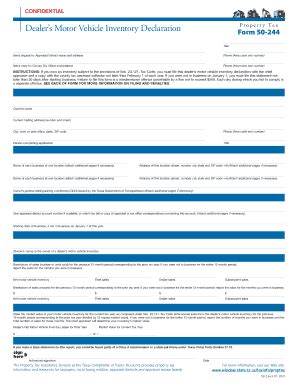 Fillable Online Dealer S Motor Vehicle Inventory Declaration Fax Email