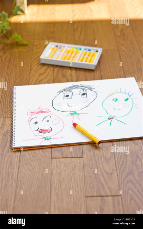 Child's Drawing and crayon Stock Photo - Alamy