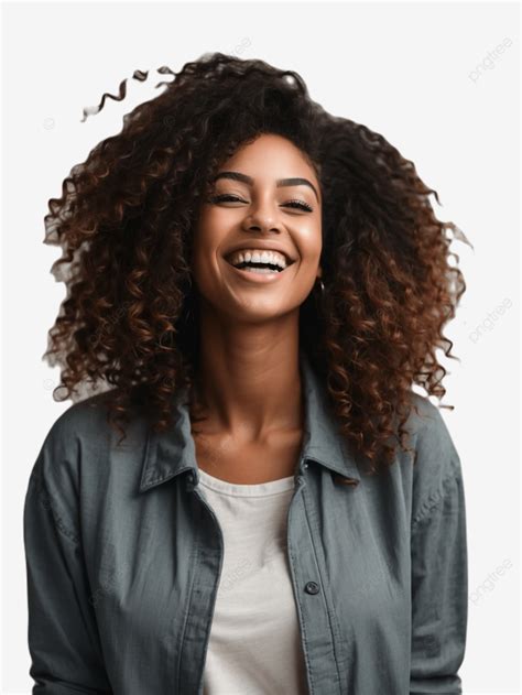 Portrait Of A Beautiful Young African American Woman Smiling Isolated On White Background