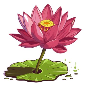 Lotus Flower Vector, Sticker Clipart Lotus Flower Illustration With ...