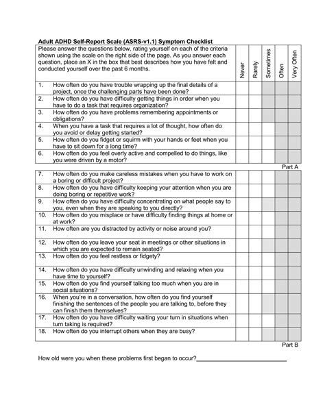 Adult Adhd Self Report Scale Pdf