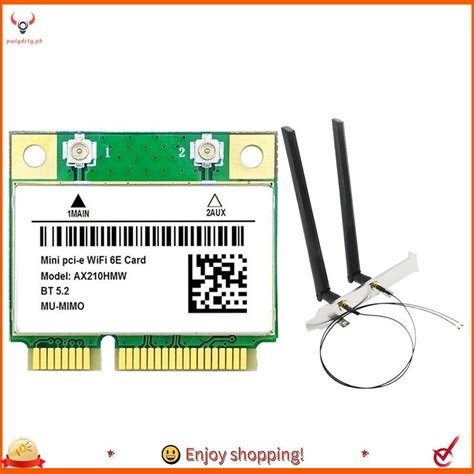 Pwlydc1gAX210HMW WiFi Card With Antenna WiFi 6E Mini PCI E AX210 802