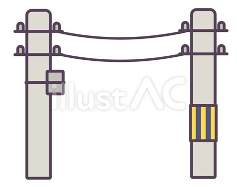 電柱と電線イラスト No 22240697｜無料イラスト・フリー素材なら「イラストac」