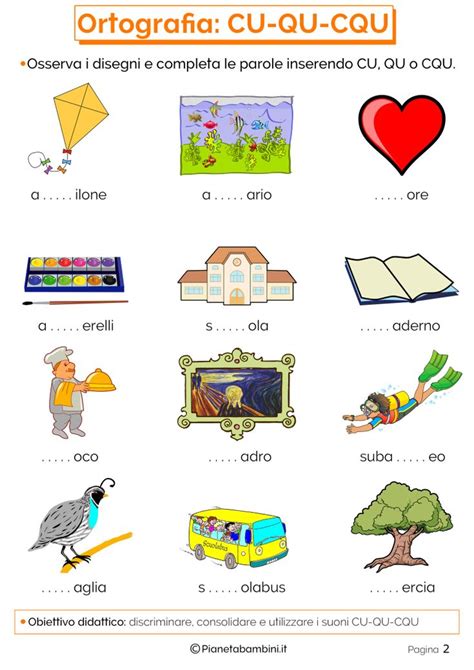 Schede Didattiche Su CU QU CQU Da Stampare Schede Didattiche