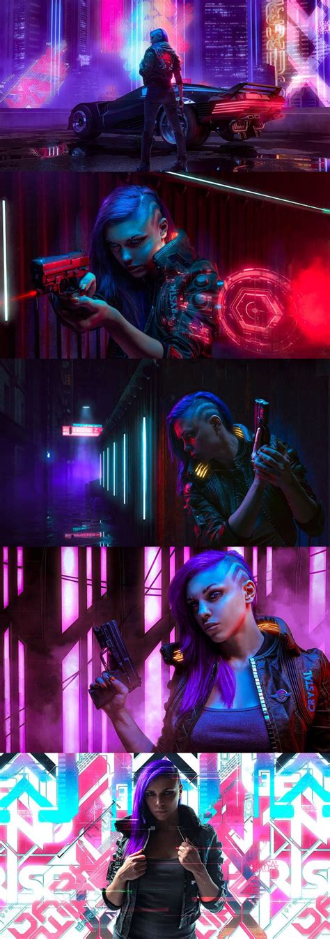 Cyberpunk 2077 Art Retrofuturism In Beams Of Neon Light The