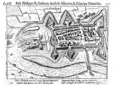 Gesamtansicht Von Stadt Und Burg Aus Der Vogelschau Mit Der Besetzung