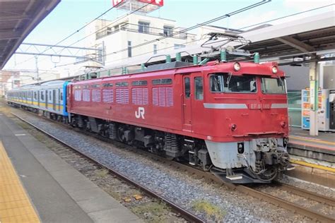 鶴見線用e131系1000番代t7編成の配給輸送、ef81 140が牽引 鉄道ホビダス