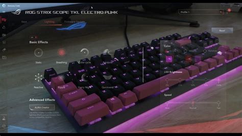 Asus Rog Strix Scope Tkl Electro Punk Using The Asus Armoury Crate