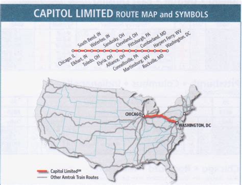 Amtrak Capitol Limited Route Map - Blank Map Of North America