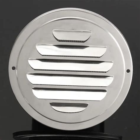 Stainless Steel Air Vent Grille Metal Ventilation Cover Wall Grilles Duct Louvre Diameter 80mm