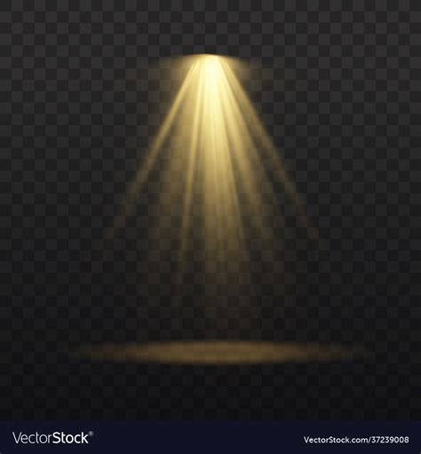Spotlight Projector Light Effect With Yellow Rays Vector Image