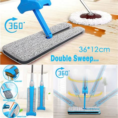 Double Sided Non Hand Washing Flat Mop Wooden Floor Mop Dust Push Mop Home Cleaning Tools