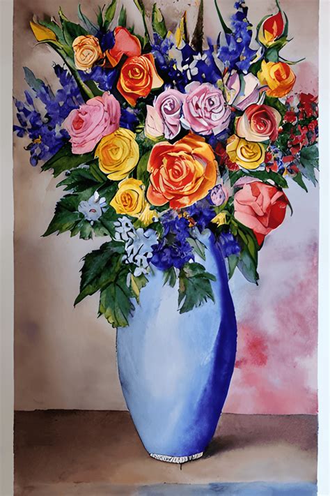 Picasso Flowers In Vase Painting · Creative Fabrica