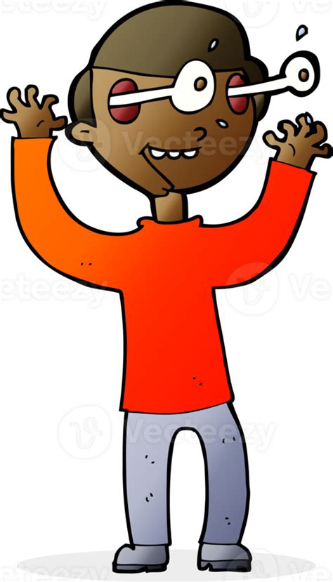 Cartoon Man With Popping Out Eyes 45166203 Png