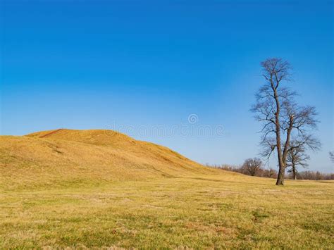 Sunny View Of The Cahokia Mounds State Historic Site Stock Photo