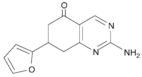 Structure Of 2 Amino 7 2 Furanyl 7 8 Dihydro 5 6H Quinazolinone