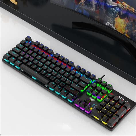 D Teclado Mec Nico Con Cable Para Juegos Retroiluminaci N Led Rgb