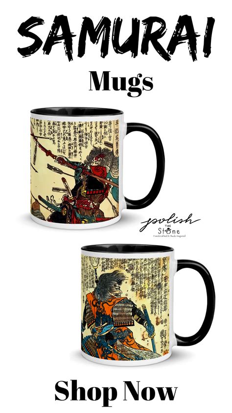 Samurai Japanese Warrior Mugs Coffee Cups On Etsy Martial Art Ts