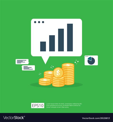 Income Salary Dollar Rate Increase Statistic Vector Image