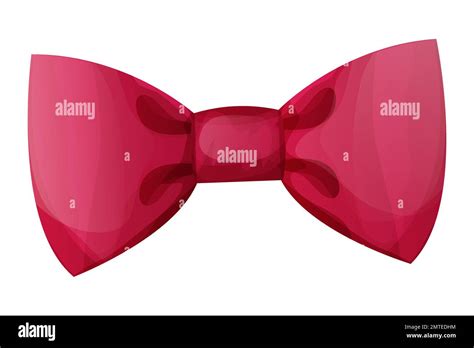 Bow Tie Red Butterfly Collar In Cartoon Style Isolated On White