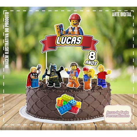 Topo De Bolo Topper De Bolo Personalizado Lego Beecost