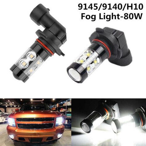 LED Headlight Kit 9045 6000K White Bulbs Fog Lights For Chevy Colorado